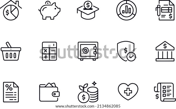 simple  set\
Financial Planning icons vector design\
