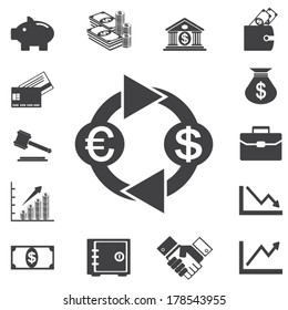 Simple set of  financial related vector icons for your design.