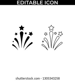 Simple Set of Fireworks Party Vector Line and Fill Icons