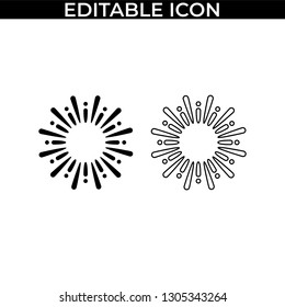 Simple Set of Fireworks Party Vector Line and Fill Icons