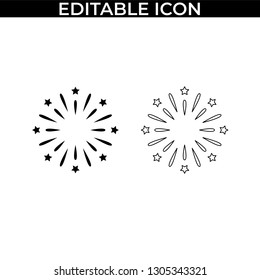 Simple Set of Fireworks Party Vector Line and Fill Icons