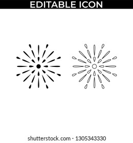 Simple Set of Fireworks Party Vector Line and Fill Icons