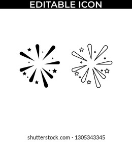 Simple Set of Fireworks Party Vector Line and Fill Icons