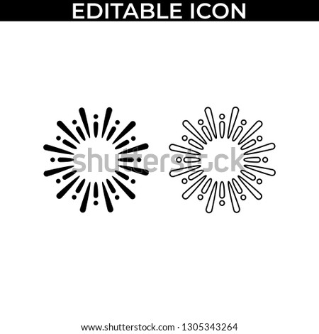 Simple Set of Fireworks Party Vector Line and Fill Icons