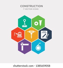simple set of five meters ruler, angle ruler, measures plan, pickaxes drilling icons, contains such as icons derrick with tong, two screws, derrick with pallet and more. 64x64 pixel perfect.