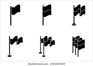 Simple Set of Flag Icon set. Contains such Icons as Achievement, Victory, location marker, vector illustration on white background.