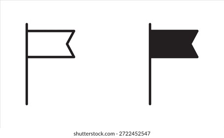 Conjunto simple de conjunto de iconos de bandera. Contiene íconos como logro, victoria, Ilustración vectorial sobre fondo blanco