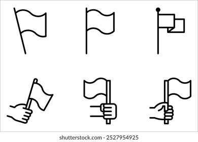 Conjunto Simples de Ícones de Sinalizador. Forma de sinalizador de vetor definida no plano de fundo branco