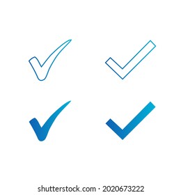 Simple set of flat checkmark buttons. Element of websites and mobile app.