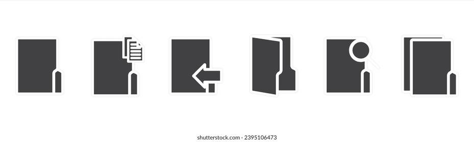 Simple set Folders flat icons. Flat folders icon vector illustration, Folder, copy to, move to, open, search and choose location folder isolated on transparent background.