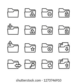 Simple Set of Folders Related Vector Line Icons. Contains such Icons as Repository, Sync, Network Folder and more.