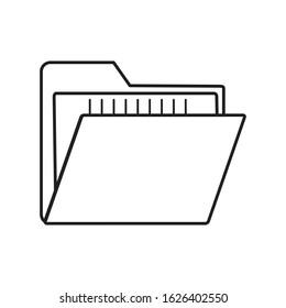 Simple Set of Folders Related Vector Line Icons. Contains such Icons as Repository, Sync, Network Folder and line draw icon