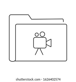 Simple Set of Folders Related Vector Line Icons. Contains such Icons as Repository, Sync, Network Folder and line draw icon