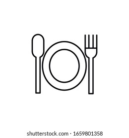Simple set of food and drink icon. Restaurant symbol concept isolated. Modern outline on white background