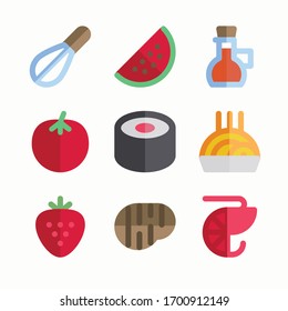 Iconos de color de los vectores de los restaurantes sencillos
