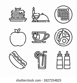 Simple Set Food and Restaurant Vector line Icons