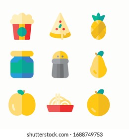 Iconos de color del vector de alimentos simples