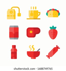 Simple Set Food Vector Color Icons