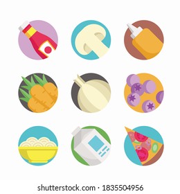 Simple Set Food Vector Color Icons