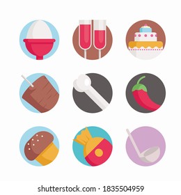 Simple Set Food Vector Color Icons