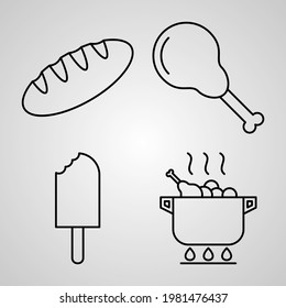 Simple Set of Food Vector Line Icons
