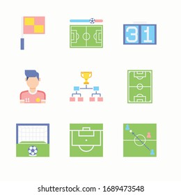 Einfache Set-Vektorillustration für Fußballspiele