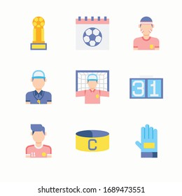 Simple Set Football Soccer Vector Color Icons