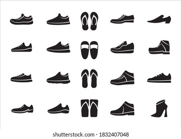 Simple Set of footwear shoes and sandals Related Vector icon graphic design template