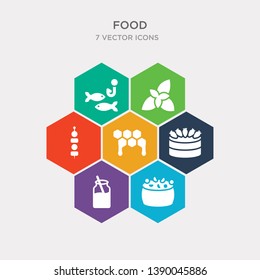 simple set of fruit salad, smoothies, fruit cake, honeycombs icons, contains such as icons canape, herb, fishing line and more. 64x64 pixel perfect. infographics vector