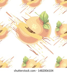 Simple set of fruits for design - Peach