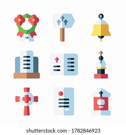 Simple Set Funeral Vector Color Icons