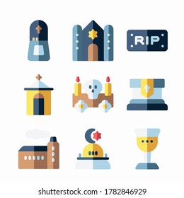Simple Set Funeral Vector Color Icons