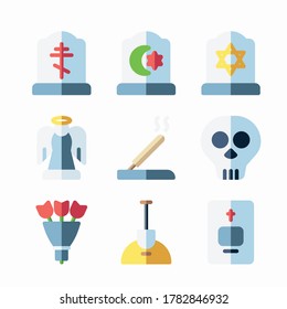 Simple Set Funeral Vector Color Icons