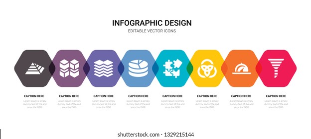 simple set of funnel, speedometer, venn diagram, puzzle icons, contains such as icons pie chart, layer, cubes, pyramid chart and more. 64x64 pixel perfect. editable vector set