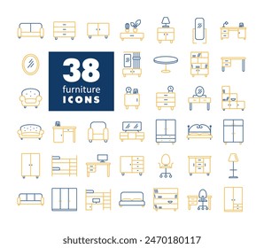 Simple set of Furniture vector icon. Graph symbol for furniture, web site and apps design, logo, app, UI