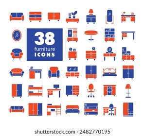 Simple set of Furniture vector icon. Graph symbol for furniture, web site and apps design, logo, app, UI