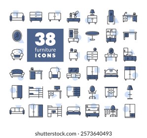 Simple set of Furniture vector icon. Graph symbol for furniture, web site and apps design, logo, app, UI