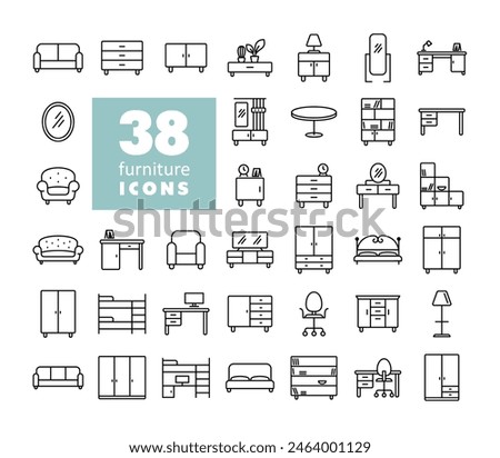 Simple set of Furniture vector icon. Graph symbol for furniture, web site and apps design, logo, app, UI