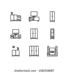 Simple Set of Furnitures Related Vector Line Icons.