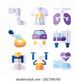 Simple Set Futuristic Technology Vector Color Icons. Color with Editable stroke