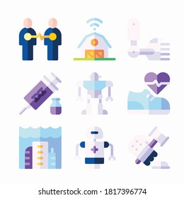 Simple Set Futuristic Technology Vector Color Icons. Color with Editable stroke