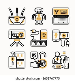 simple set Gadget Color icons Pack vector