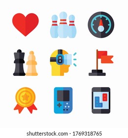 Simple Set Gaming Vector Color Icons. Color with Editable stroke