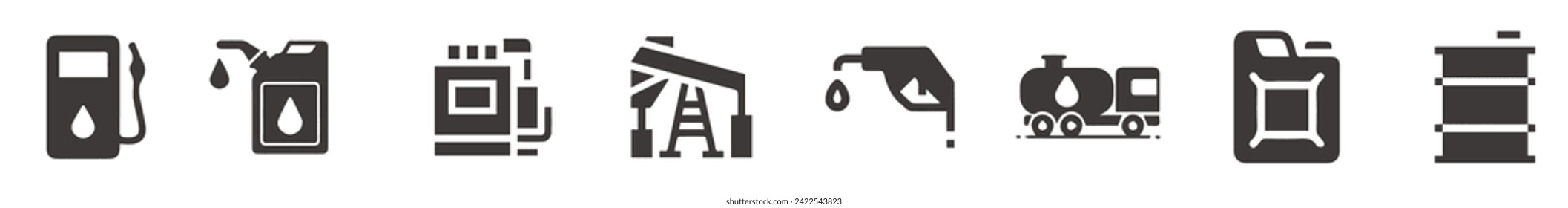 Simple set of gasoline related vector icons for your design