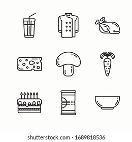 Simple Set Gastronomy Craft Vector line Icons