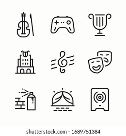 Simple Set General arts Vector line Icons