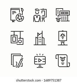 Simple Set General arts Vector line Icons