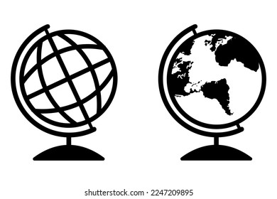 Simple set of globe related outline icons. Elements for mobile concept and web apps. Thin line vector icons for website design and development, app development. 