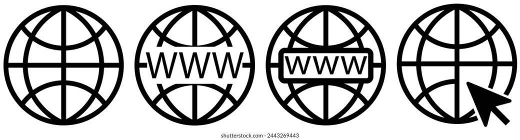 Conjunto simple de iconos de contorno relacionados con el globo. Elementos para concepto móvil y aplicaciones web. Iconos de vector de línea fina para el diseño y desarrollo de sitios web, desarrollo de aplicaciones. Paquete Premium.