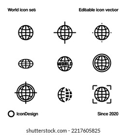 Simple Set of Globe or world Related Vector Line Icons.